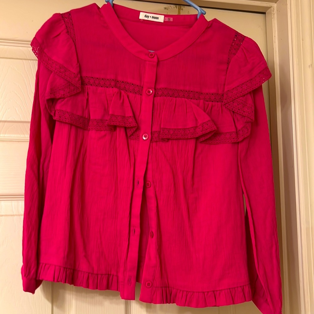 Day + Night - Long Sleeve Pink Blouse